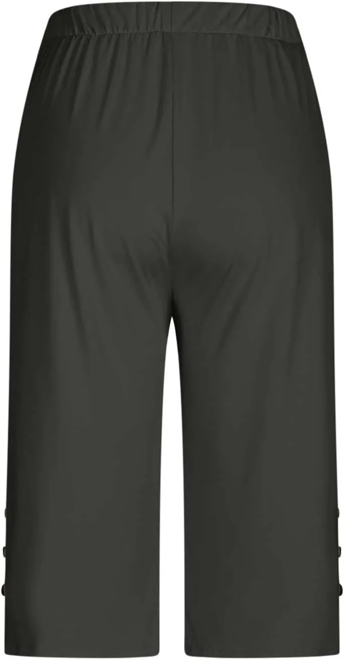 Capri Pants for Women Casual Summer Cropped Pants Plus Size Elastic Waist Capris Comfy Workout Loose Yoga Pants