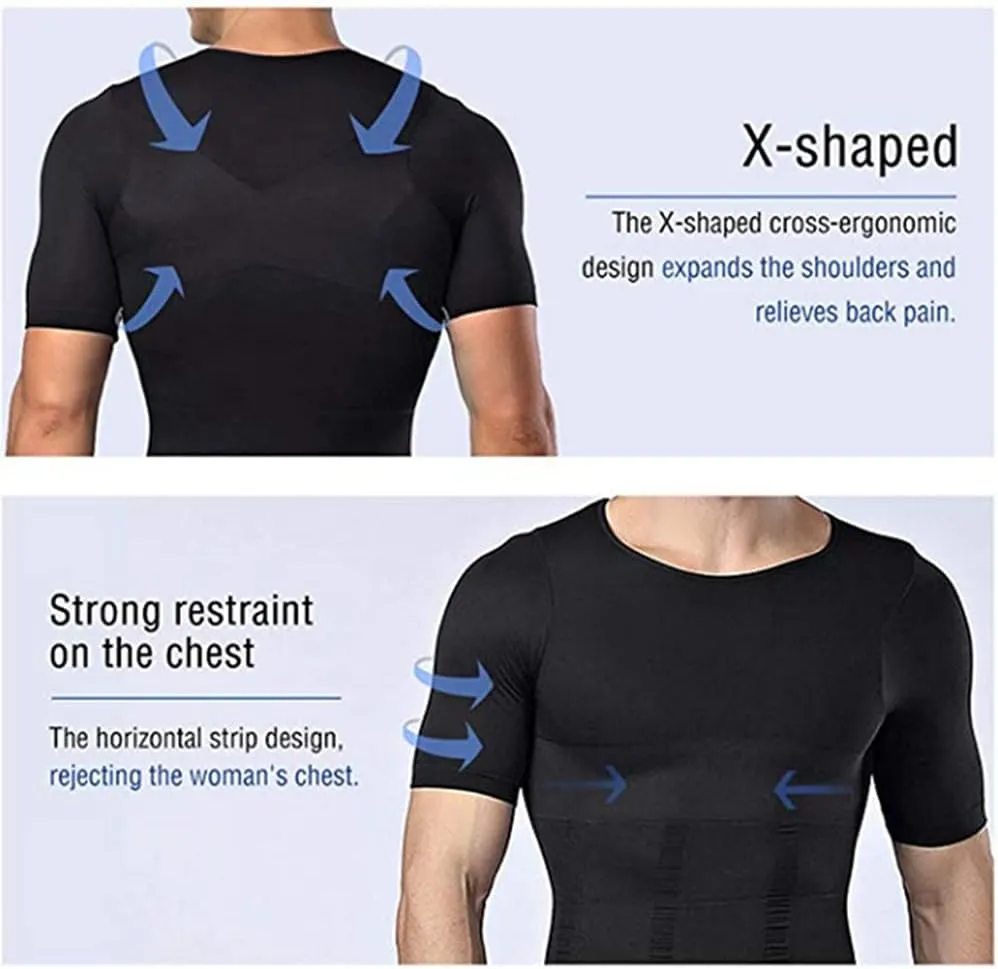 Compression Tops Posture Corrector Corset Men Body Toning Abdomen Slimming Underwear Shaper Vest