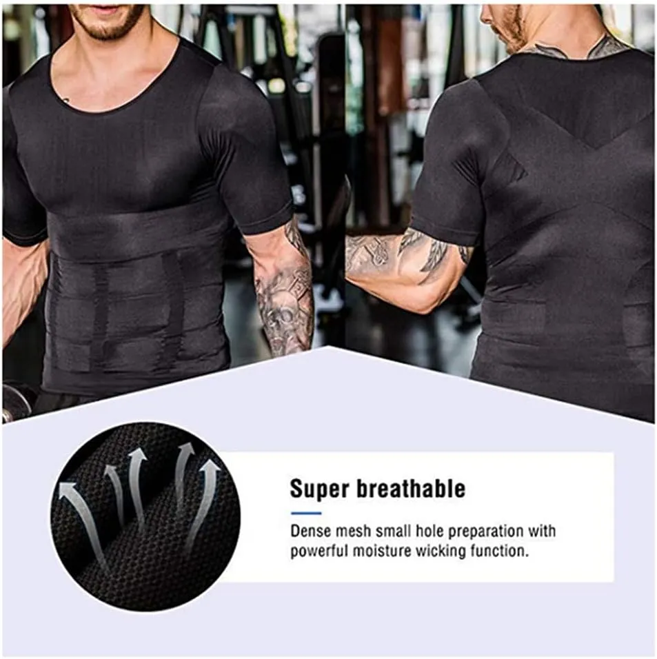 Compression Tops Posture Corrector Corset Men Body Toning Abdomen Slimming Underwear Shaper Vest