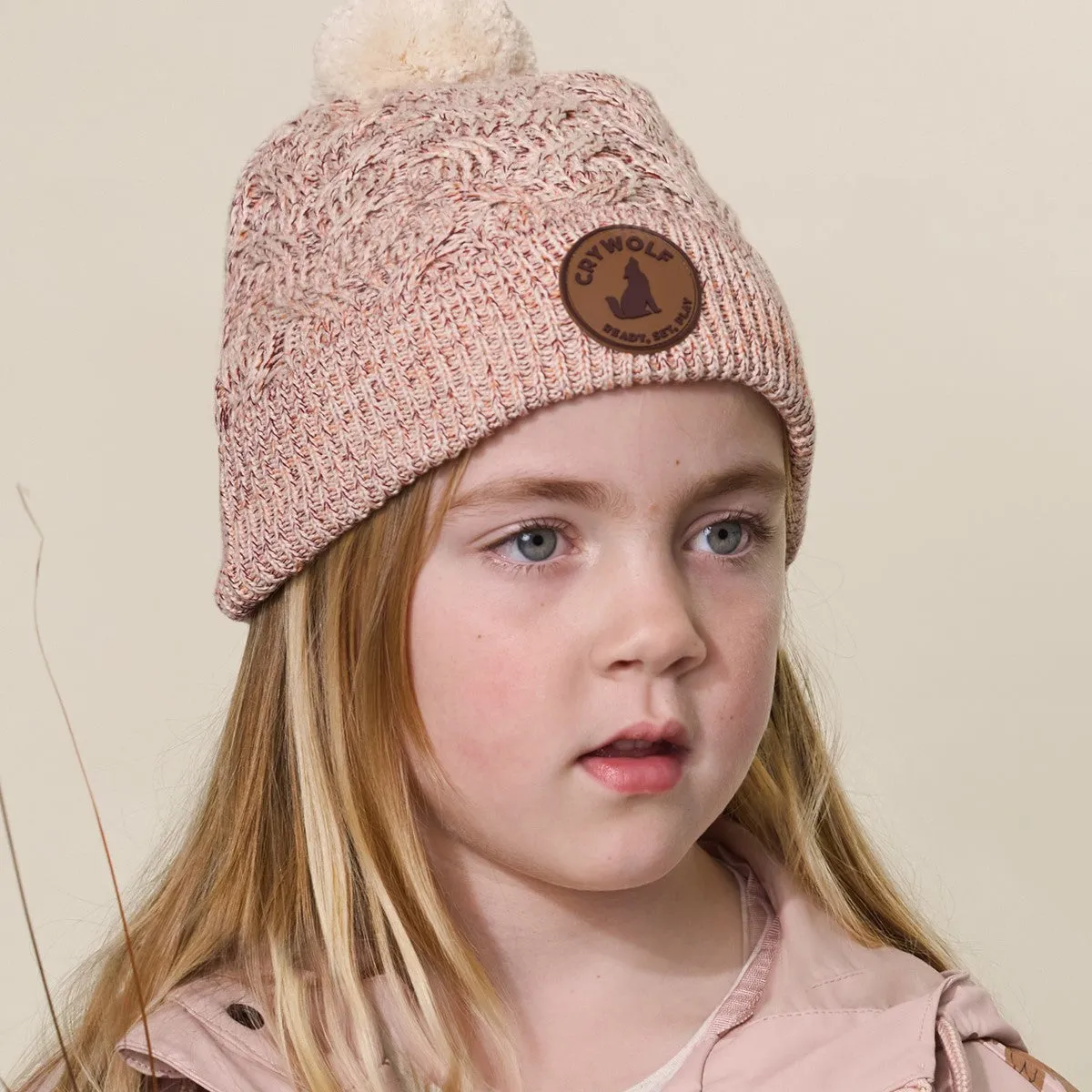 Crywolf Pom Pom Beanie - Blush Speckle