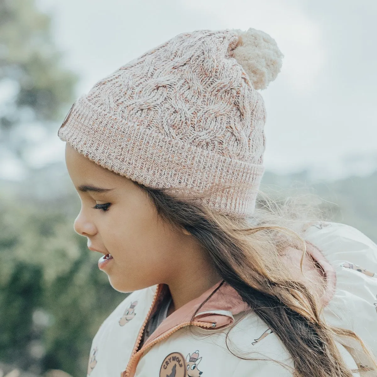 Crywolf Pom Pom Beanie - Blush Speckle