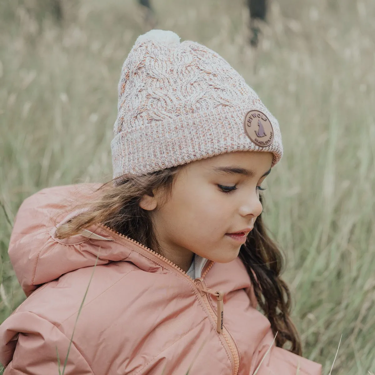 Crywolf Pom Pom Beanie - Blush Speckle