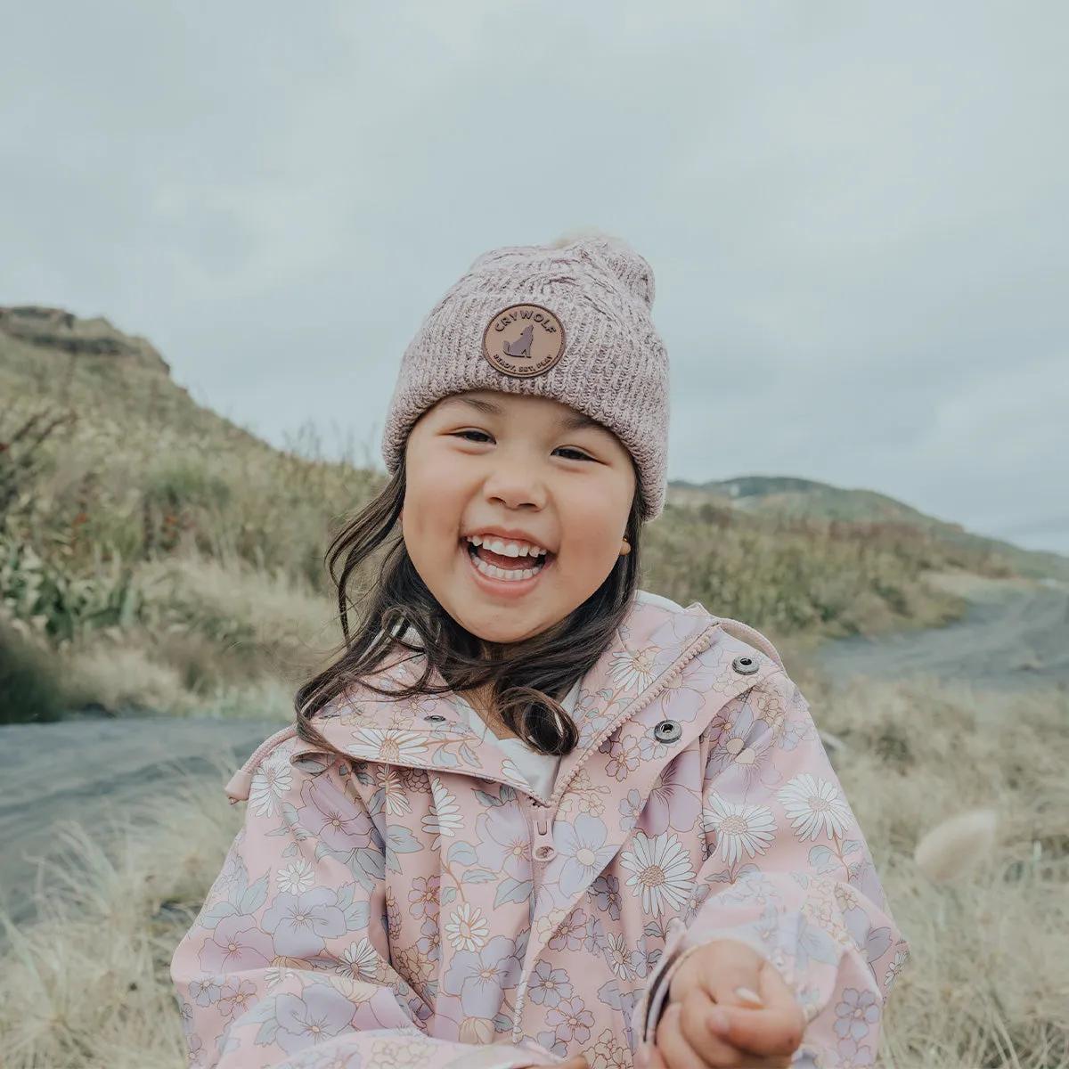 Crywolf Pom Pom Beanie - Mauve Speckle