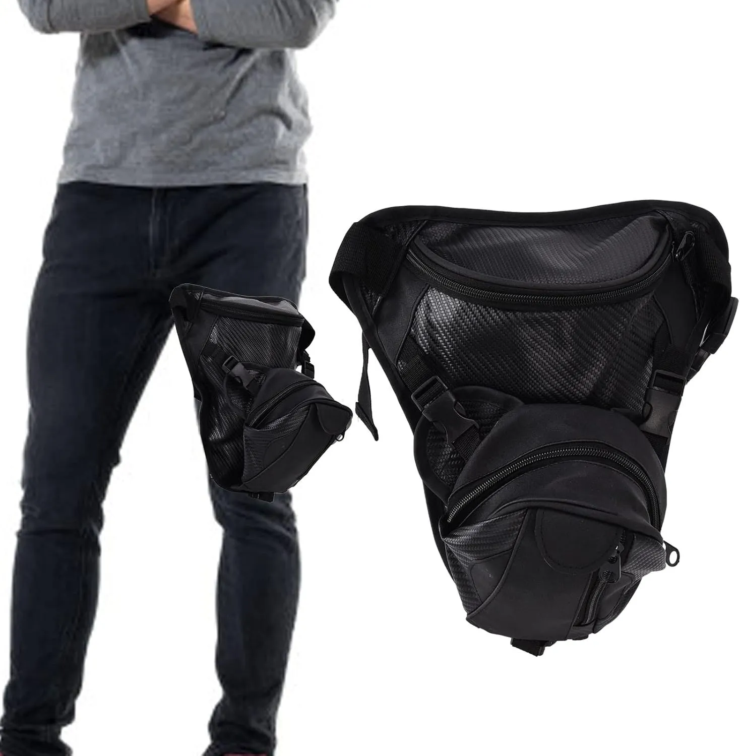 Drop Leg Bag for Women Men  Multifunctional Drop Leg Satchel for Bike, Travel & Hiking | Black, 32x28cm, 405g