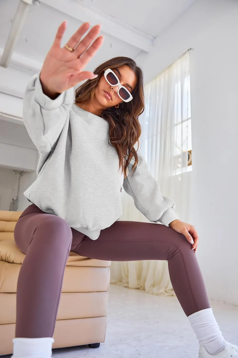 EFAN Womens Oversized Sweatshirts Crewneck y2k Hoodies Fall Fashion Outfits Teen Girls Cute Sweater 2025 Winter Clothes