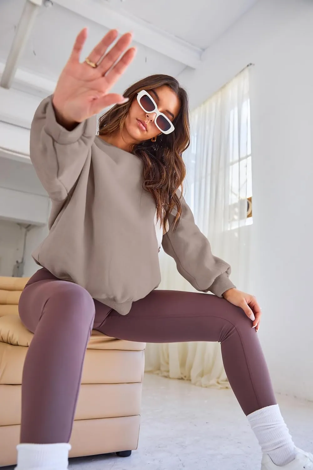 EFAN Womens Oversized Sweatshirts Crewneck y2k Hoodies Fall Fashion Outfits Teen Girls Cute Sweater 2025 Winter Clothes