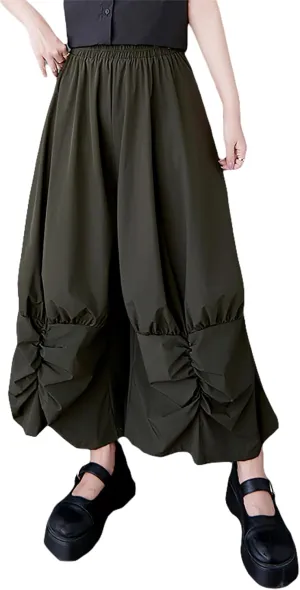 ellazhu Women's Pants Wide Leg The Drop Clothing Hippie Parachute Barrel Harem Pant GZ457