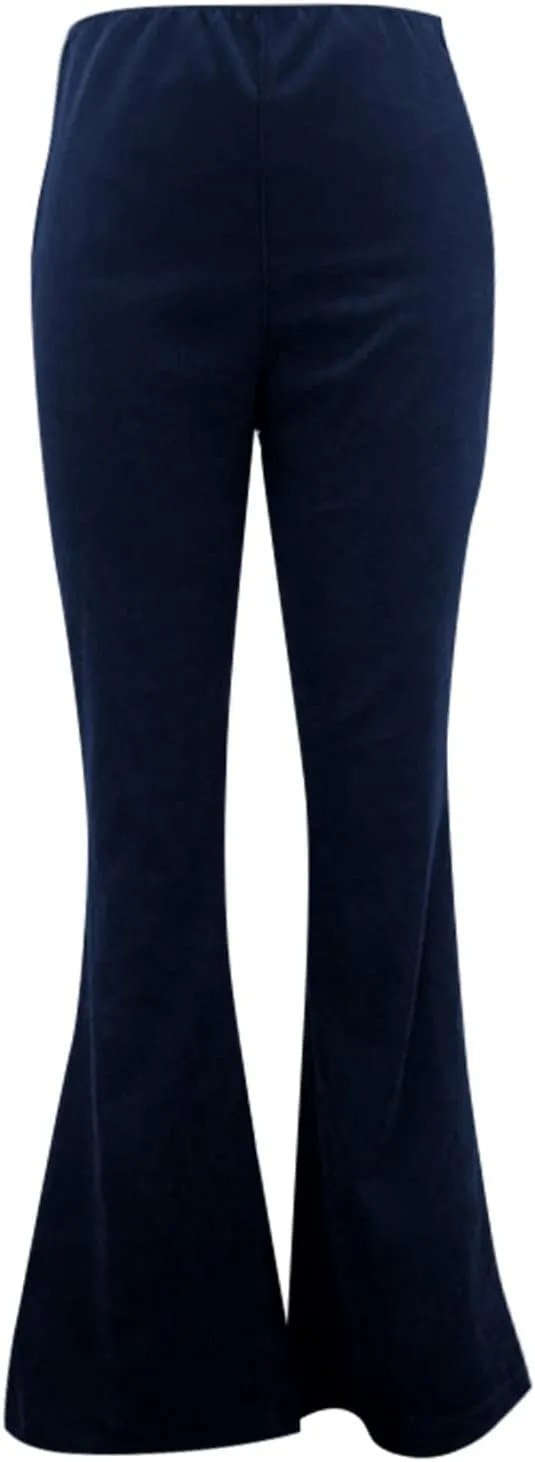 Febecool Cargo Pants Women Solid Color Slim Fit Micro Flared Pants Elastic Waist Casual Pants Corduroy