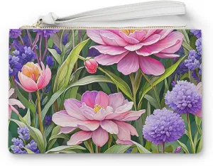 Floral Clutch Bag, Elegant Pouch, Spring Accessory, Summer Evening Bag, Gift for Her, Wedding Clutch
