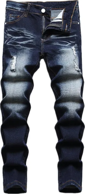 FREDD MARSHALL Boy's Skinny Fit Stretch Ripped Destroyed Distressed Fashion Kids Denim Jeans Pants