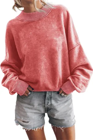 Fronage Women's Crewneck Batwing Long Sleeve Sweatshirt 2023 Fall Oversized Pullover Loose Fit Hoodie Tops