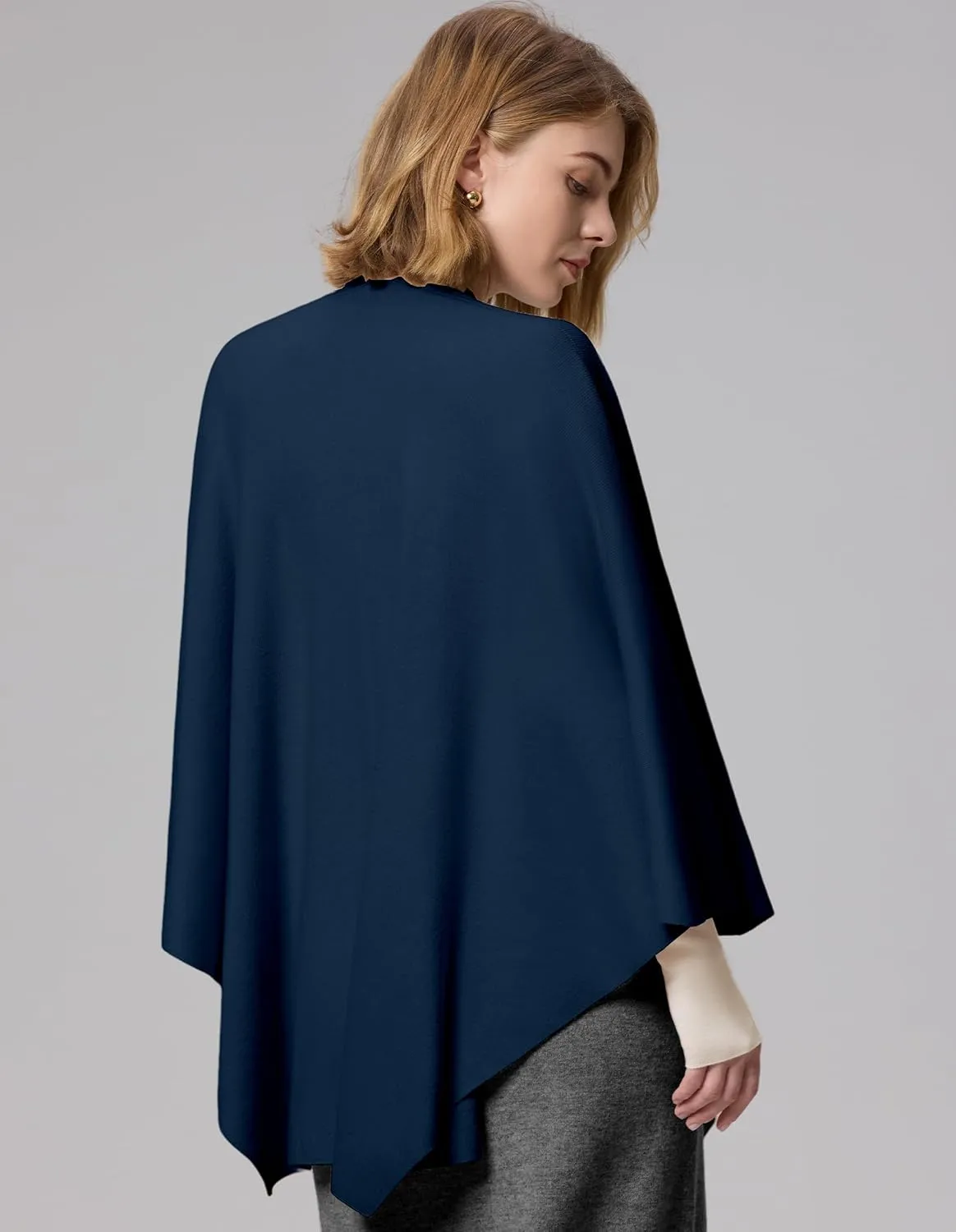 FUGREEN Shawl Wraps for Women Large Warm Cross Front Poncho Sweater Elegant Wedding Travel Shawls Cape for Fall Winter Spring