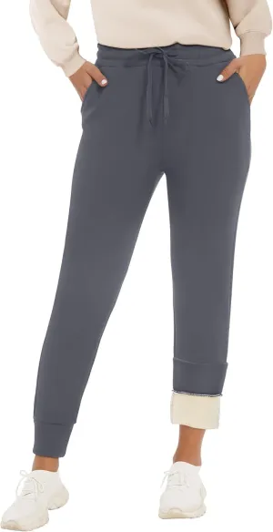 GAYHAY Fleece Lined Sweatpants Women- Winter Warm Sherpa Lined Athletic Joggers Pants with Pockets
