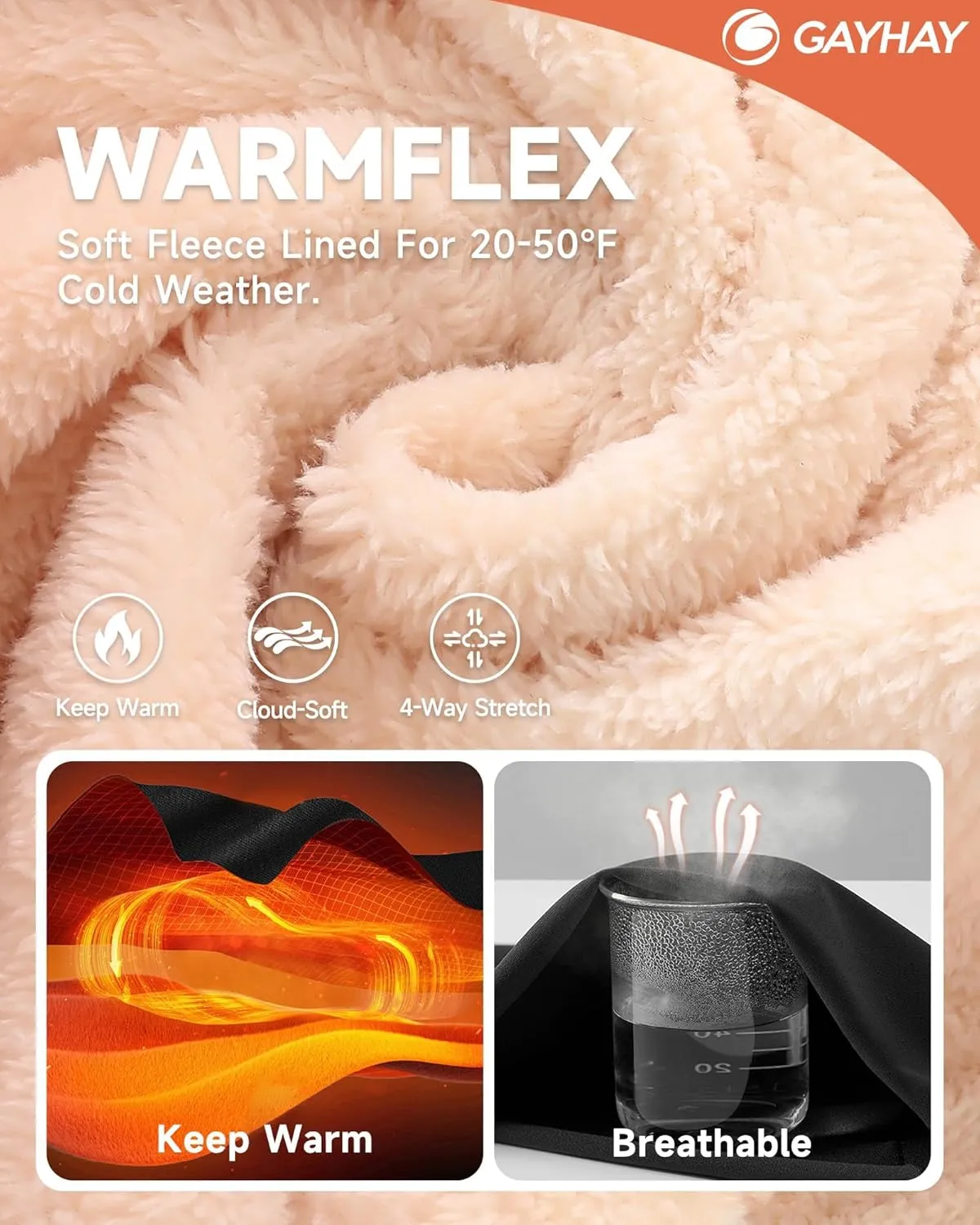 GAYHAY Fleece Lined Sweatpants Women- Winter Warm Sherpa Lined Athletic Joggers Pants with Pockets