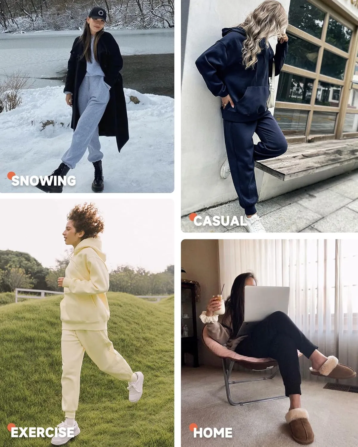 GAYHAY Fleece Lined Sweatpants Women- Winter Warm Sherpa Lined Athletic Joggers Pants with Pockets