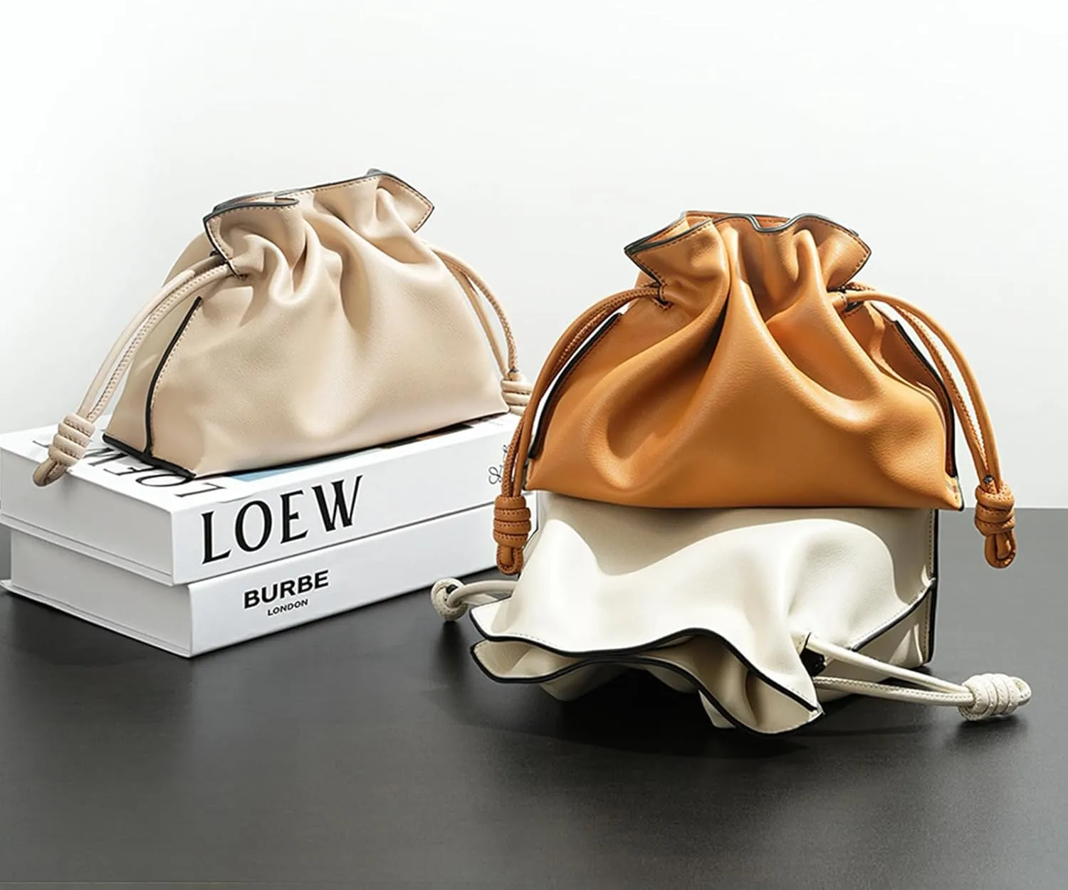 Genuine leather shoulder bag for women,fashion cloud purse,drawstring bucket crossbody-bag,handbag