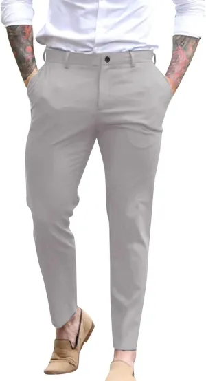 GOKKILRW Mens Slim Fit Dress Pants Stretch Skinny Flat-Front Business Work Suit Pants Casual Golf Pants Chinos