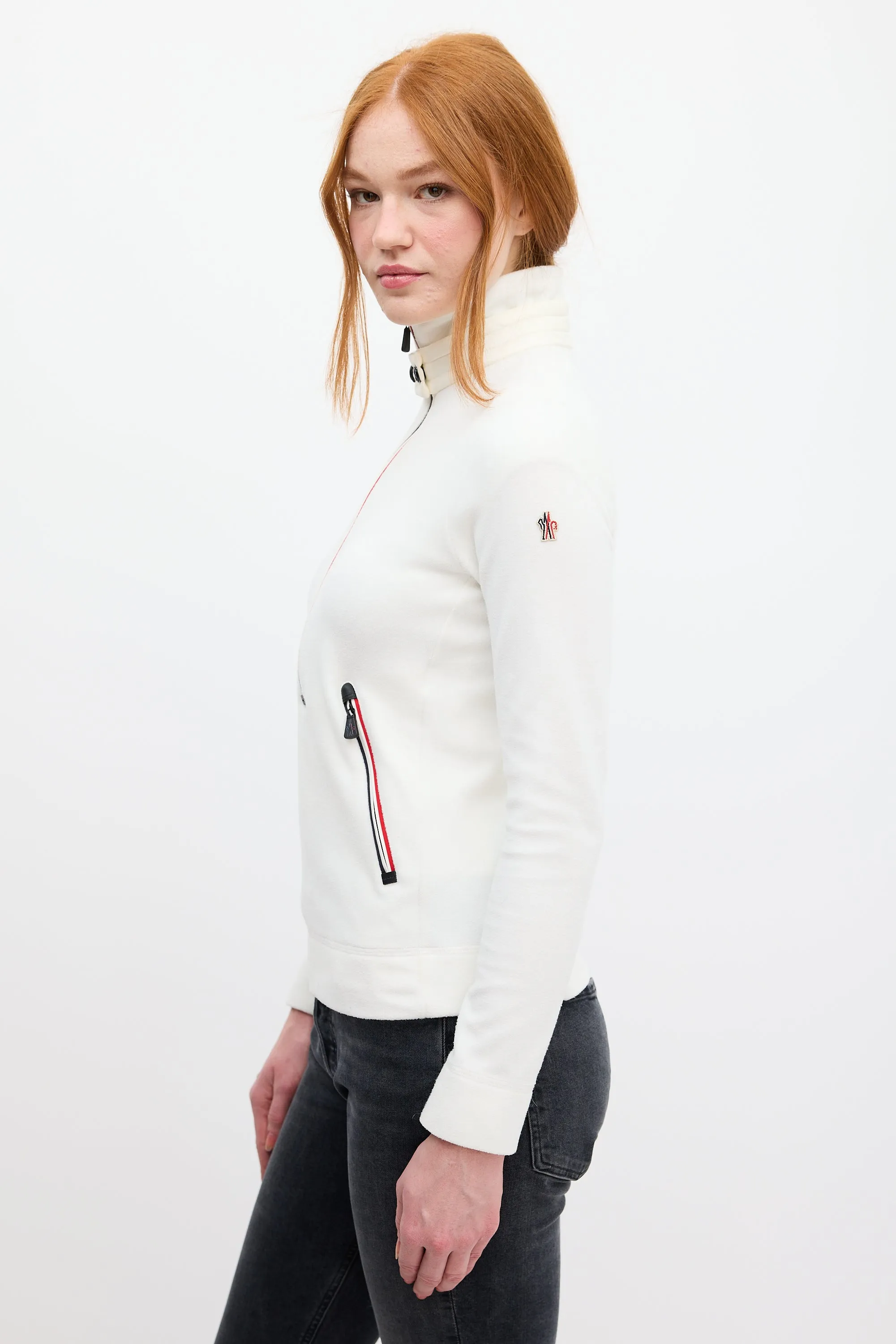 Grenoble White Maglia Lupetto Con Zip Sweater
