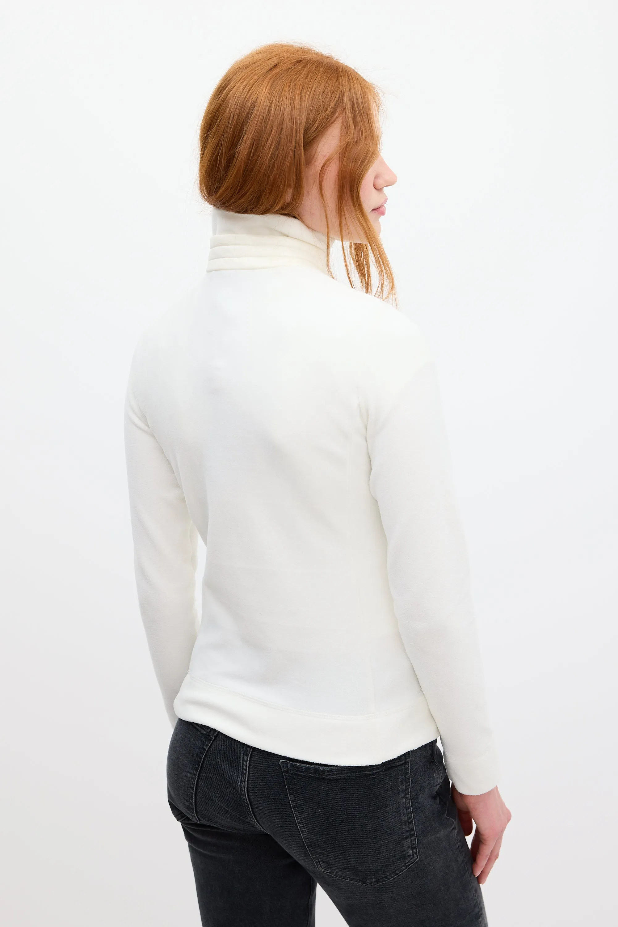 Grenoble White Maglia Lupetto Con Zip Sweater
