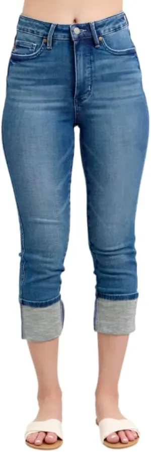 Judy Blue Skinny Cuffed Capris