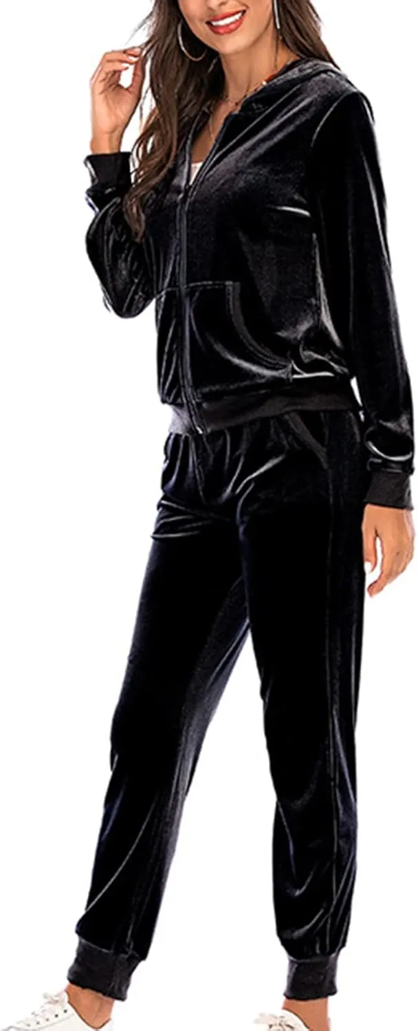 Lastesso Lounge Sets for Women 2 Piece Pants Trendy Velour Loose Size Sweat Suits Fleece Loungewear Sets Comfy Outfits