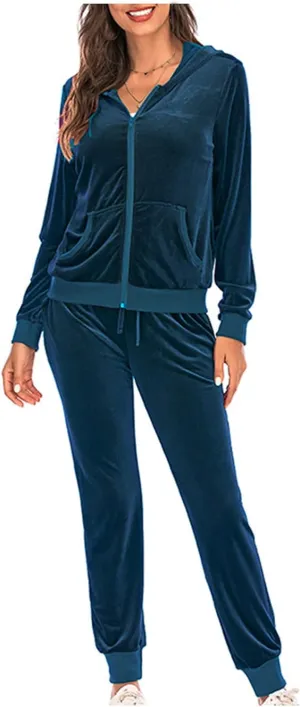 Lastesso Lounge Sets for Women 2 Piece Pants Trendy Velour Loose Size Sweat Suits Fleece Loungewear Sets Comfy Outfits