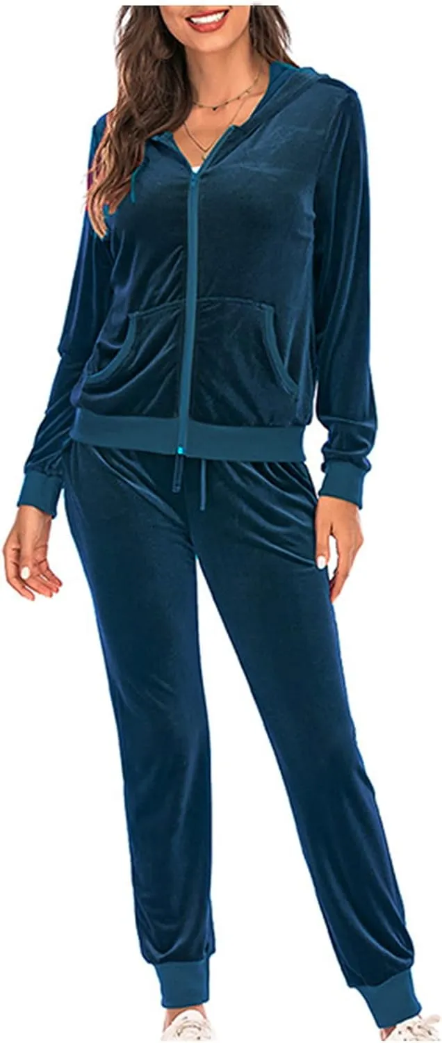 Lastesso Lounge Sets for Women 2 Piece Pants Trendy Velour Loose Size Sweat Suits Fleece Loungewear Sets Comfy Outfits