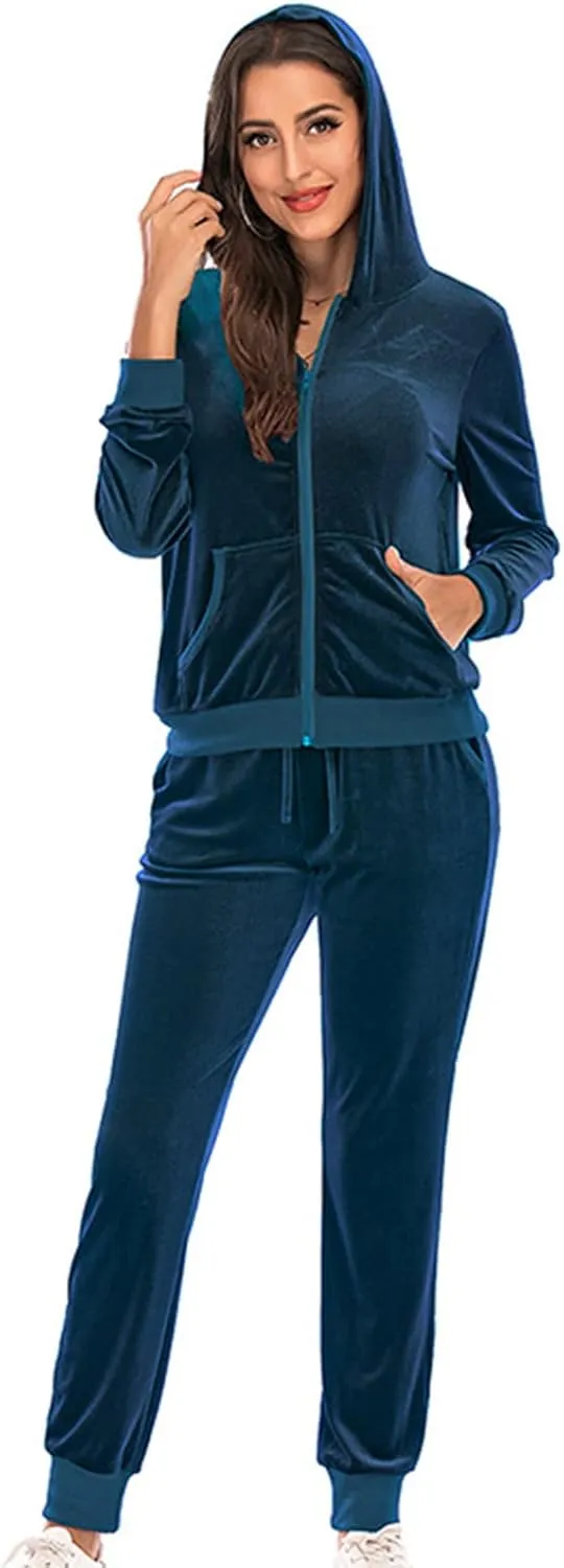 Lastesso Lounge Sets for Women 2 Piece Pants Trendy Velour Loose Size Sweat Suits Fleece Loungewear Sets Comfy Outfits