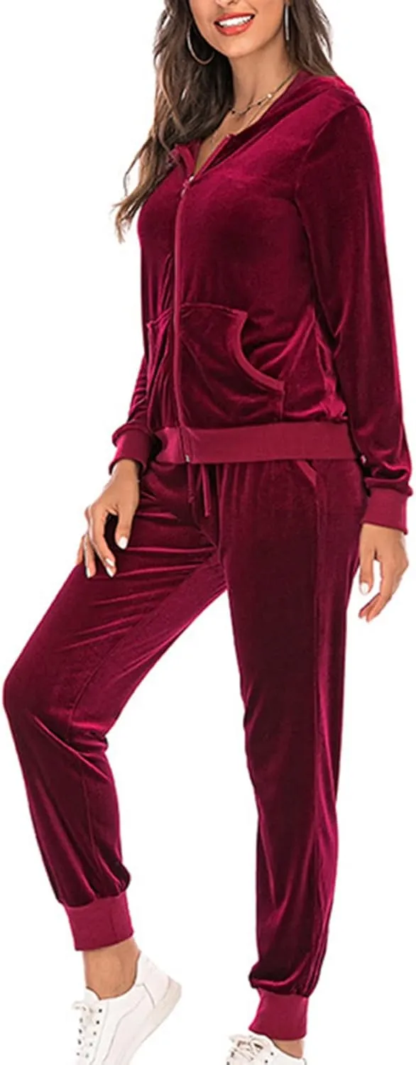 Lastesso Lounge Sets for Women 2 Piece Pants Trendy Velour Loose Size Sweat Suits Fleece Loungewear Sets Comfy Outfits