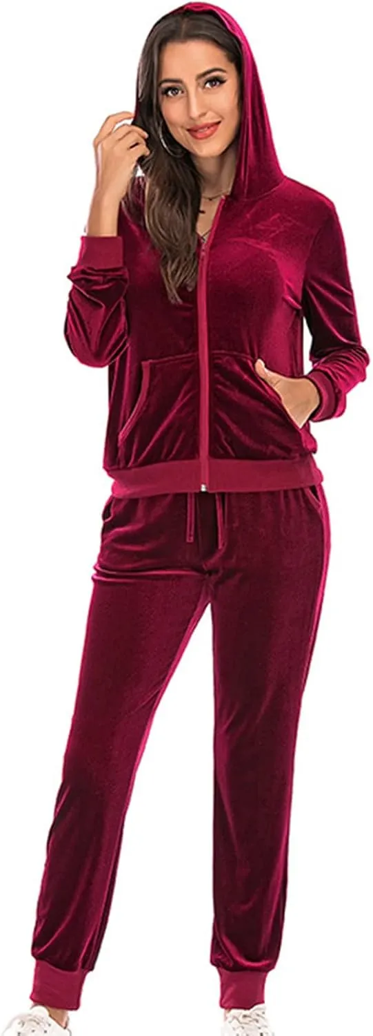 Lastesso Lounge Sets for Women 2 Piece Pants Trendy Velour Loose Size Sweat Suits Fleece Loungewear Sets Comfy Outfits