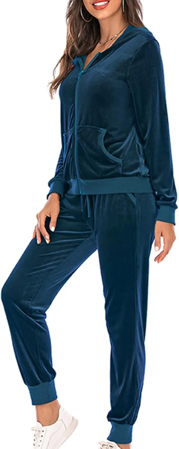 Lastesso Lounge Sets for Women 2 Piece Pants Trendy Velour Loose Size Sweat Suits Fleece Loungewear Sets Comfy Outfits
