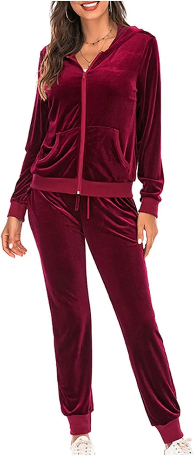 Lastesso Lounge Sets for Women 2 Piece Pants Trendy Velour Loose Size Sweat Suits Fleece Loungewear Sets Comfy Outfits