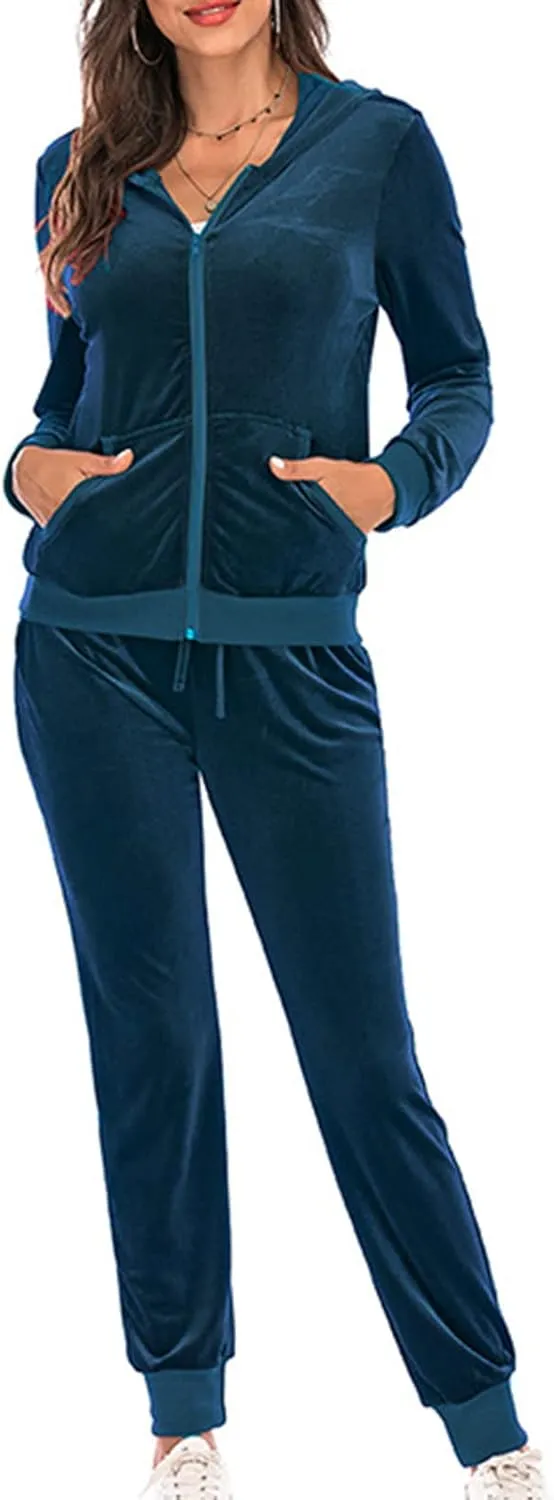 Lastesso Lounge Sets for Women 2 Piece Pants Trendy Velour Loose Size Sweat Suits Fleece Loungewear Sets Comfy Outfits