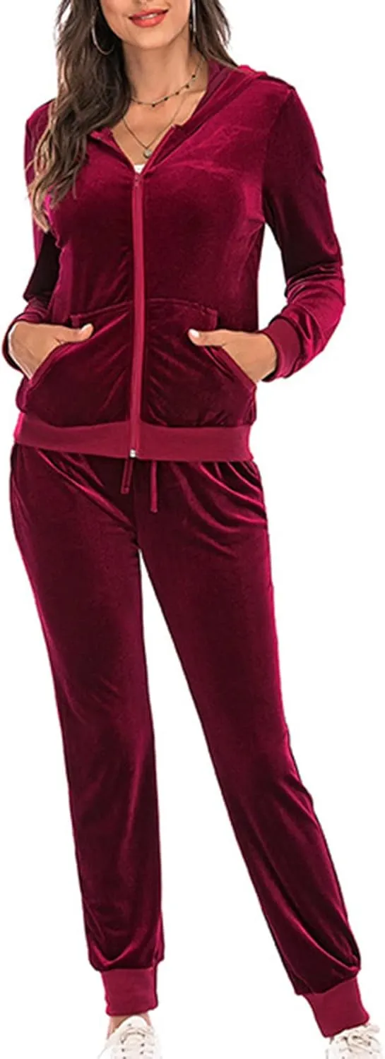 Lastesso Lounge Sets for Women 2 Piece Pants Trendy Velour Loose Size Sweat Suits Fleece Loungewear Sets Comfy Outfits