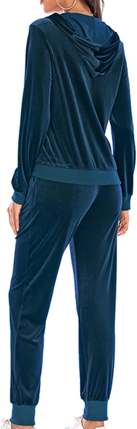 Lastesso Lounge Sets for Women 2 Piece Pants Trendy Velour Loose Size Sweat Suits Fleece Loungewear Sets Comfy Outfits