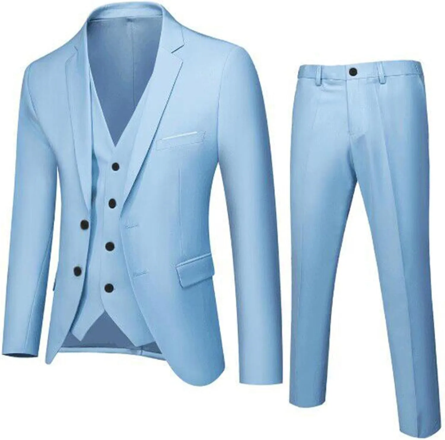 LCMTWX Men Suits Slim 3 Suit Business Wedding Party Jacket Vest & Pants Men Blazer Suit Pants For Men Men'S Casual Suits