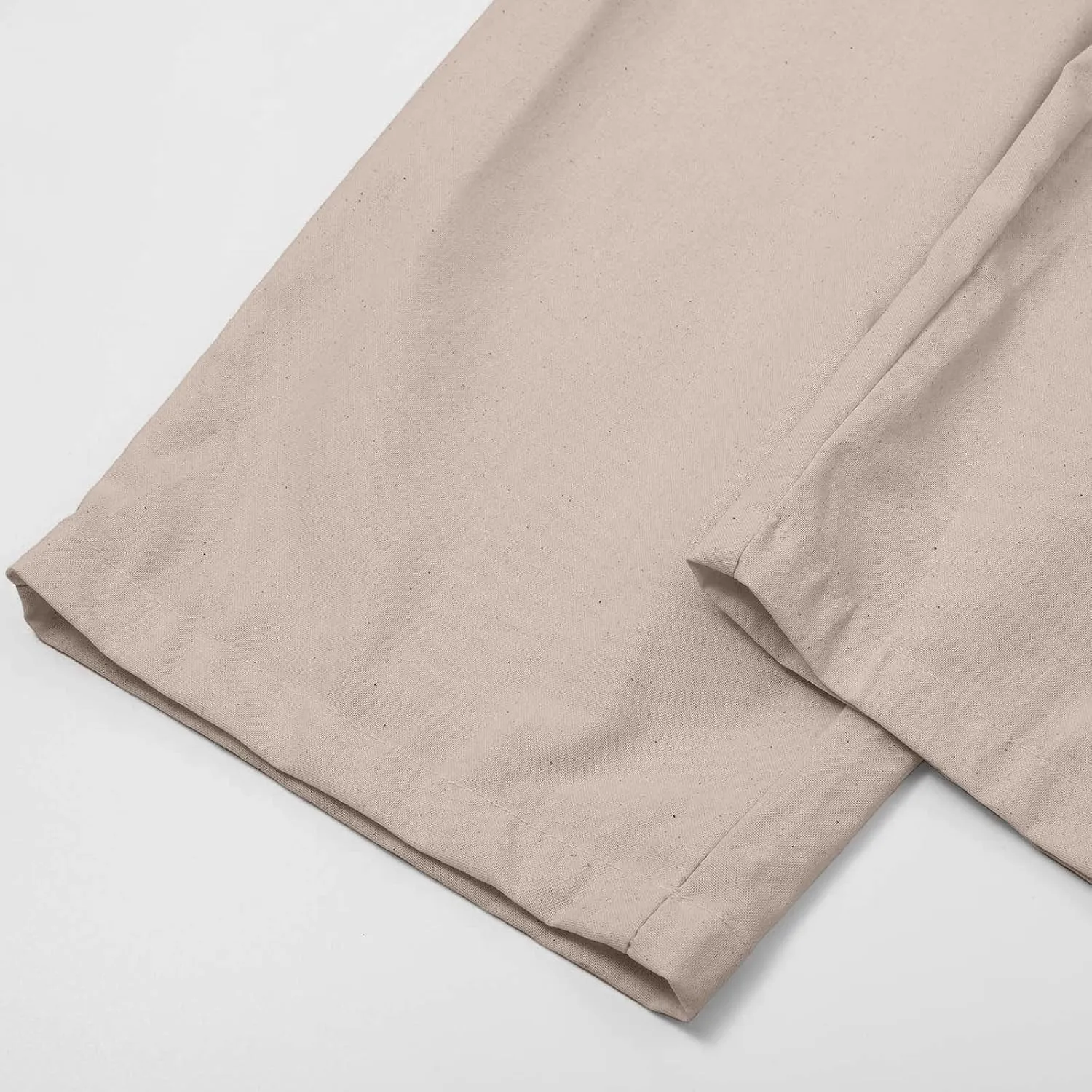 Linen Pants for Women 2025 Straight Wide Leg Lounge Pants Elastic Waist Roll Up Summer Beach Trousers with Pockets