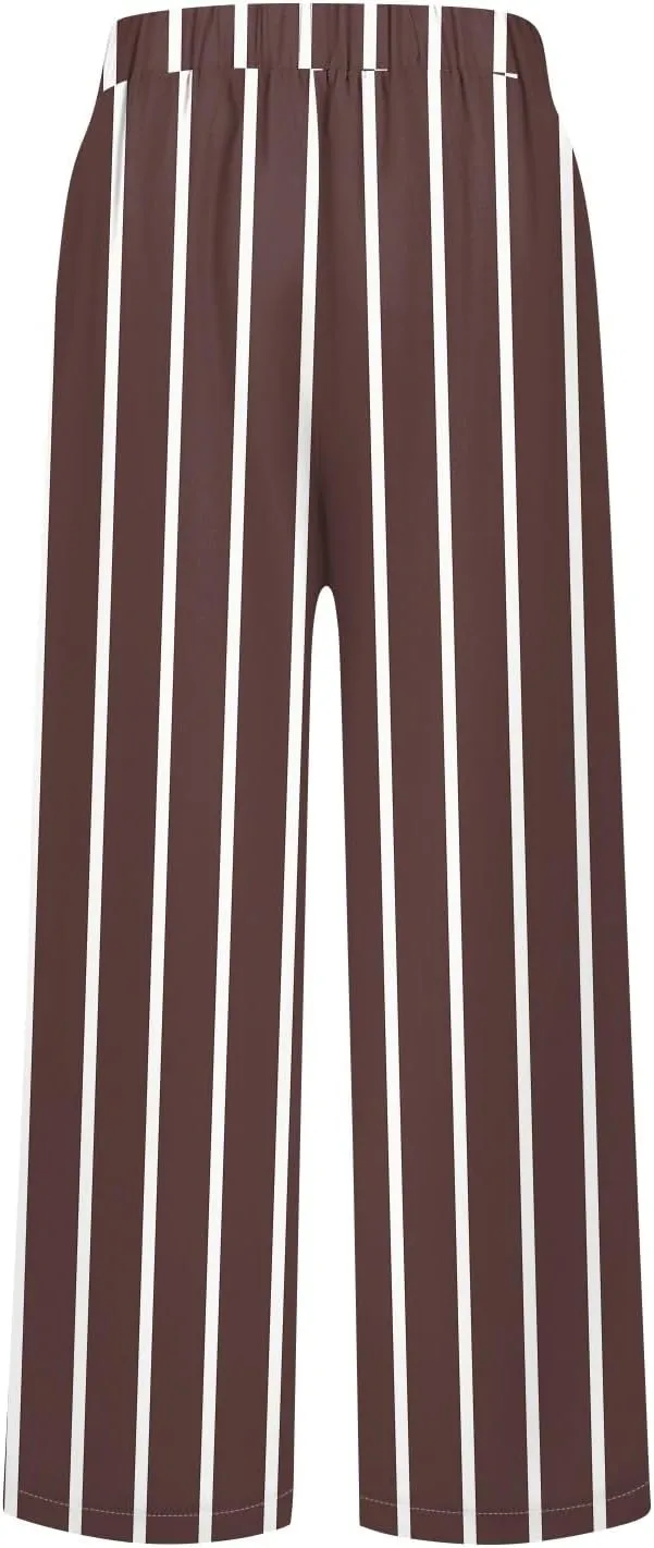 Lounge Pants Women Petite Linen Elastic Waisted Drawstring Pants with Pockets Solid Casual Summer Cropped Pants
