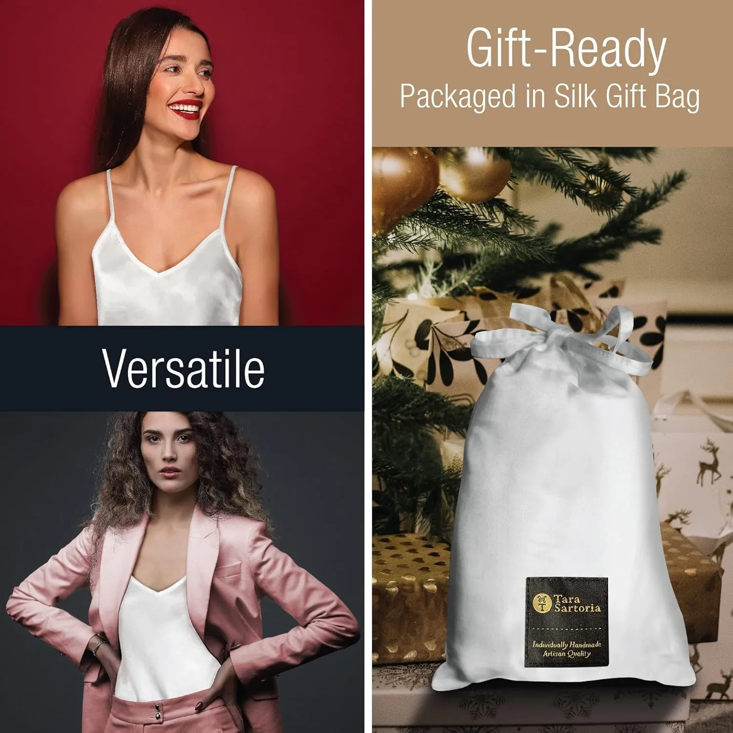 Luxury Artisan Silk Camisole for Women, Pure Mulberry Silk Cami, Silk Tops