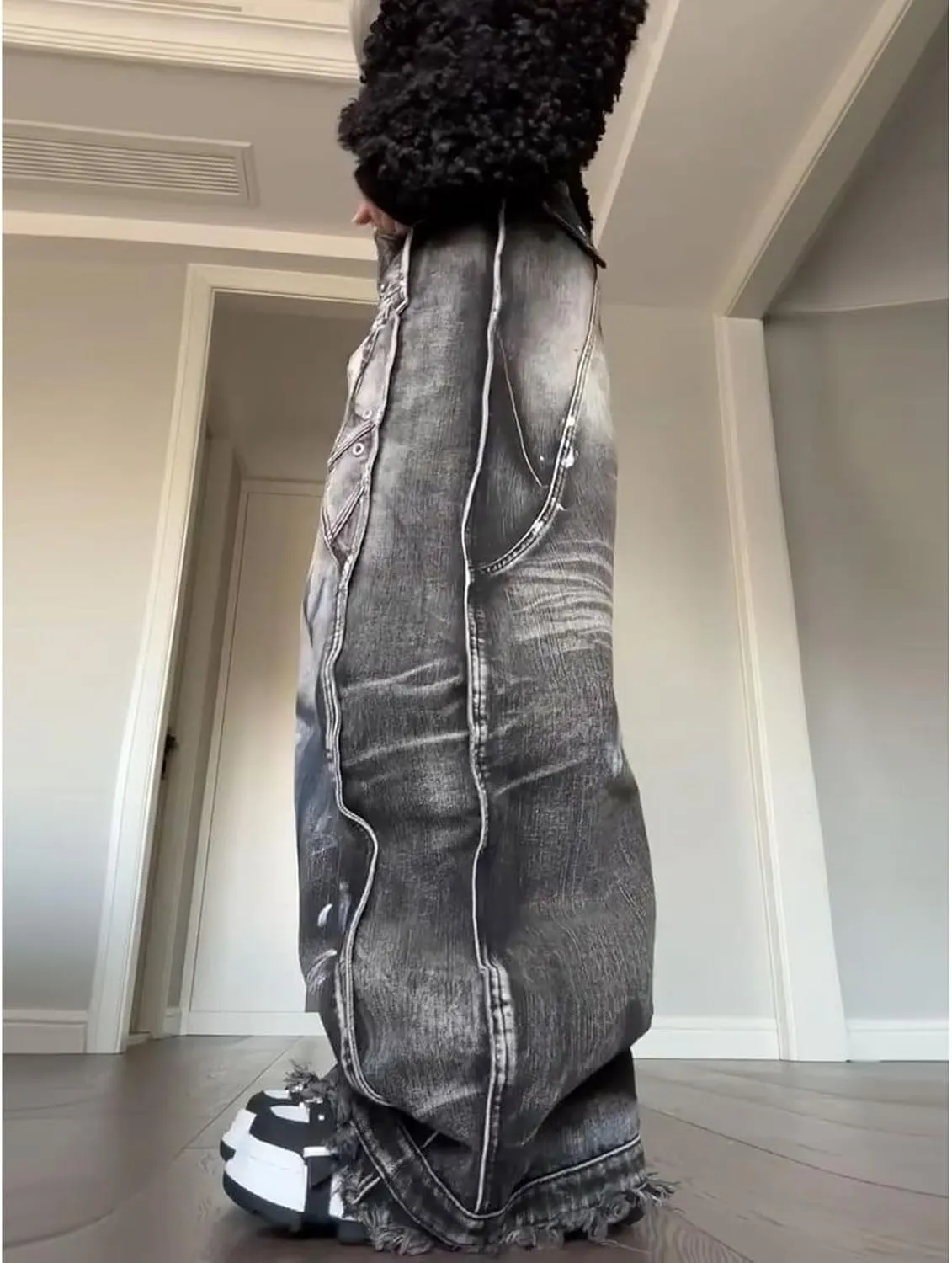 Men's & Women's Retro Y2K Graffiti Patchwork Straight Leg Loose Jeans