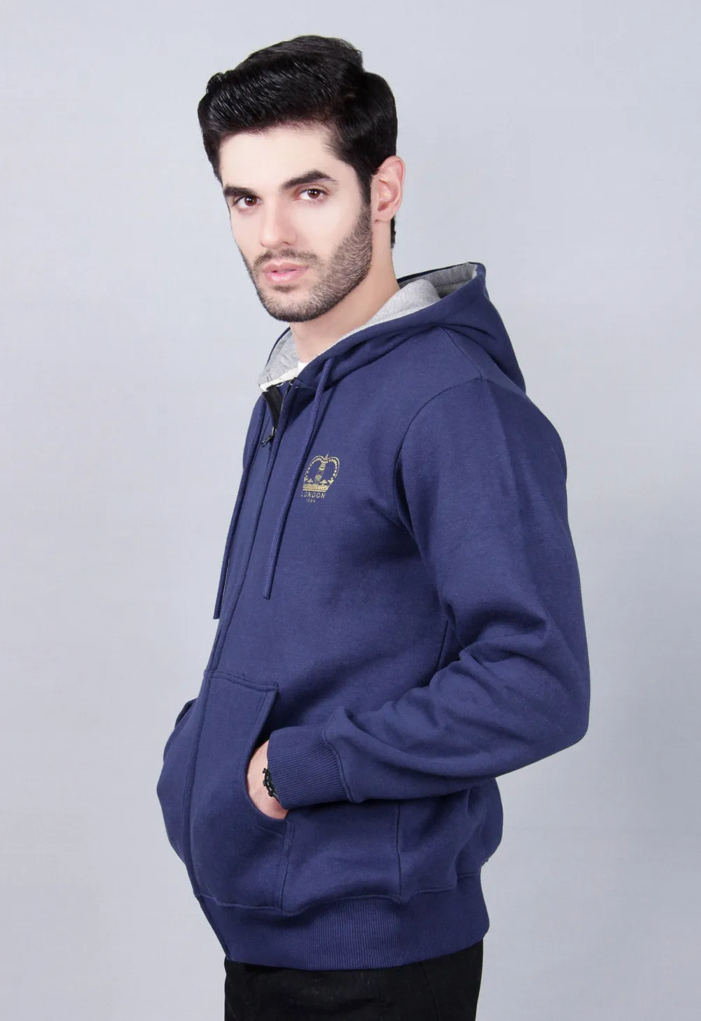 Men's "LASTER" Classic Premium Full Zip Fleece  Hoodie