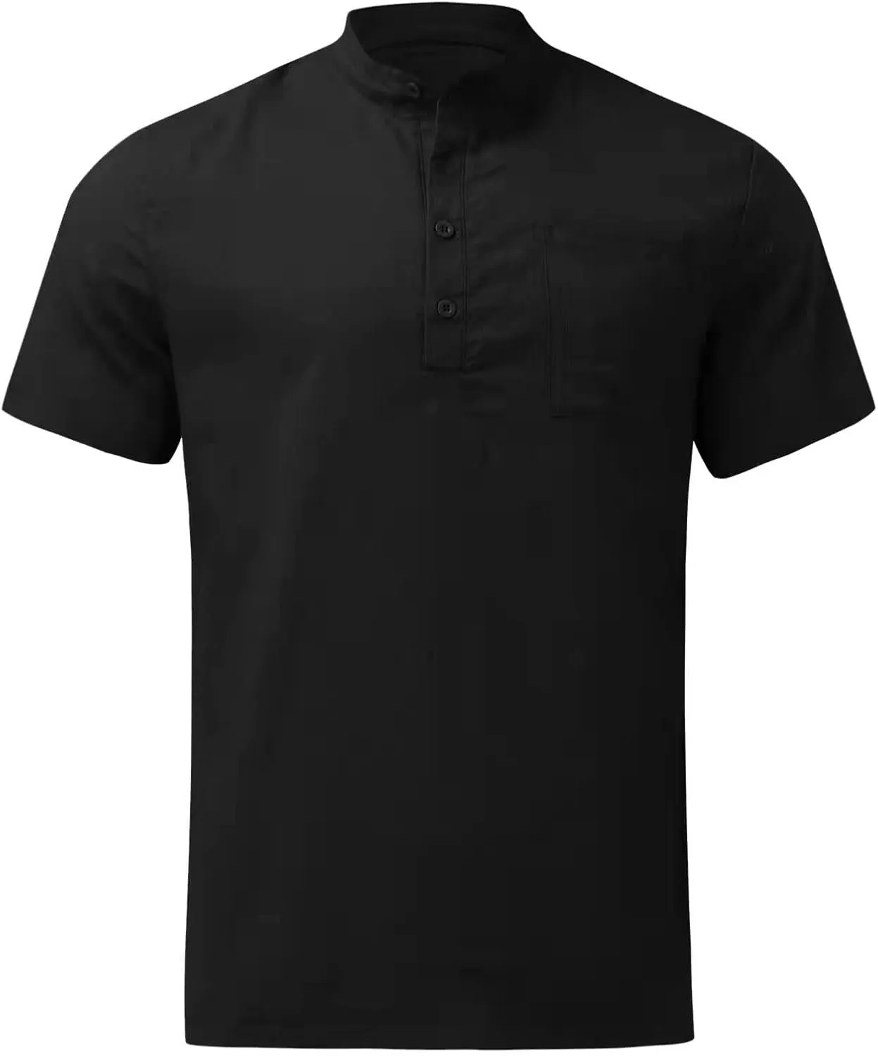 Mens Shirts Casual Stylish Designer Summer Cotton Linen Solid Color Long Sleeve Shirts Loose Stand Collar Shirts