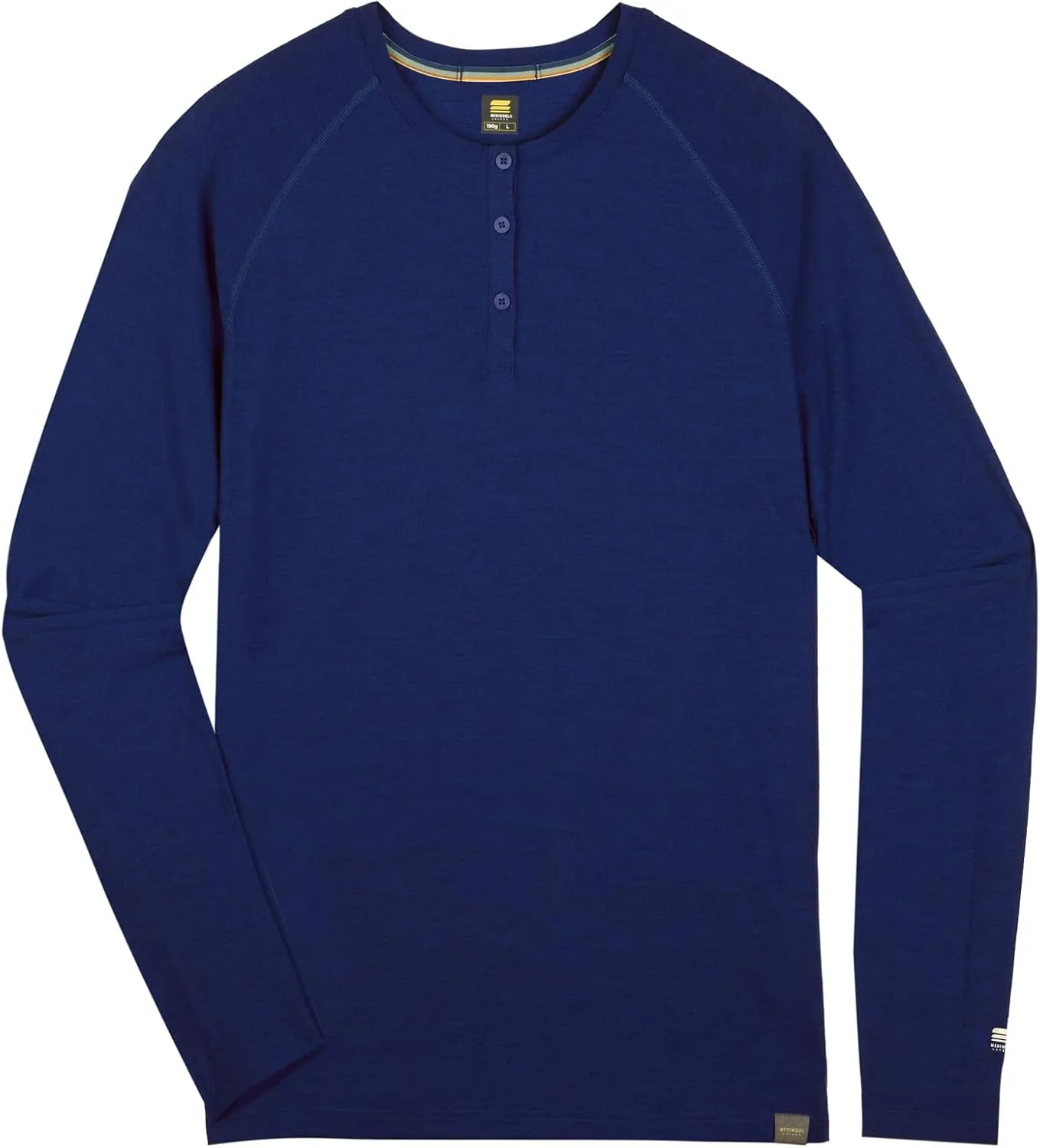 MERIWOOL Men's Base Layer Long Sleeve Henley - Lightweight Merino Wool Thermal