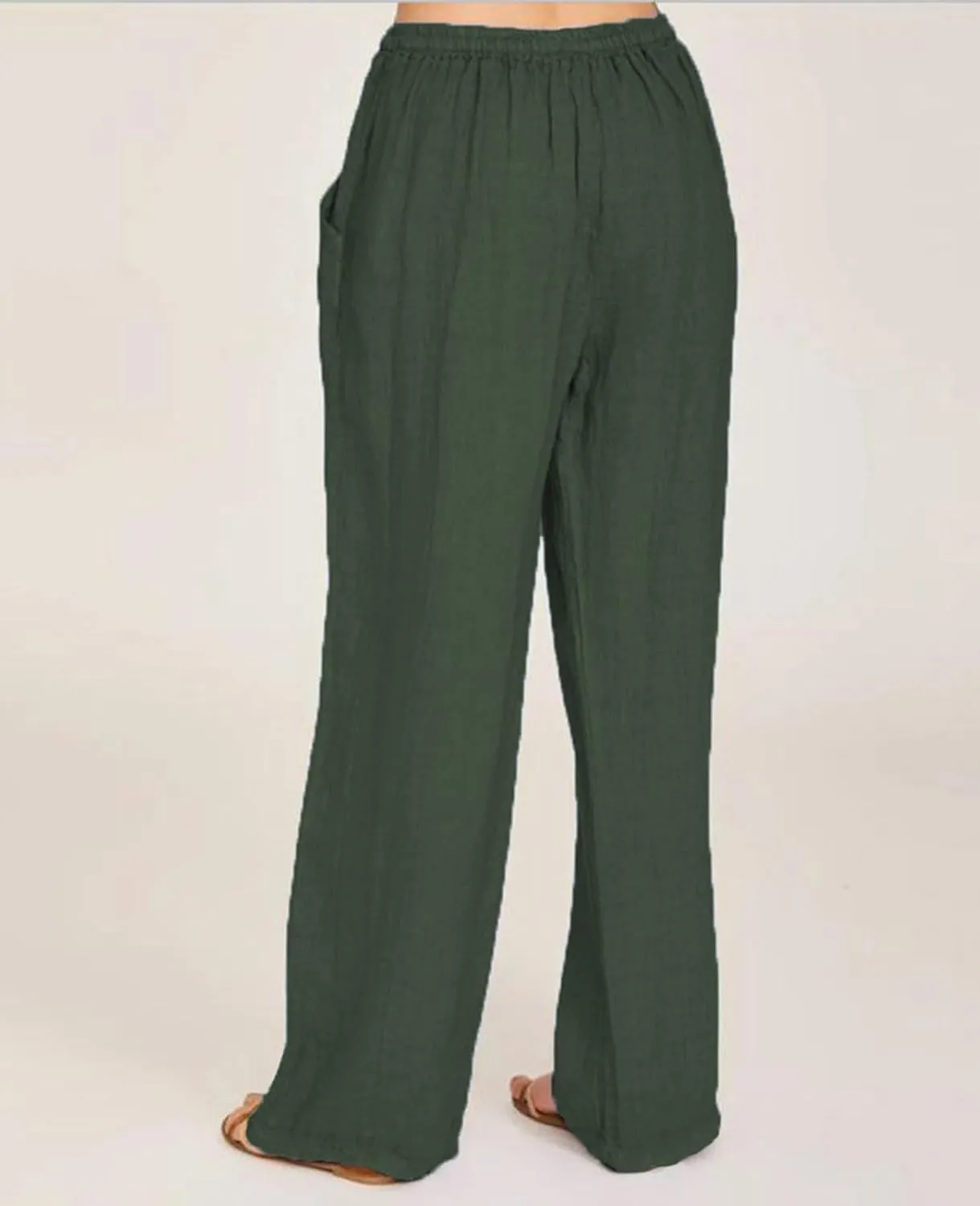 MINTLIMIT Women Linen Palazzo Pants Summer High Waist Beach Lounge Pant Casual Wide Leg Trousers with Pockets