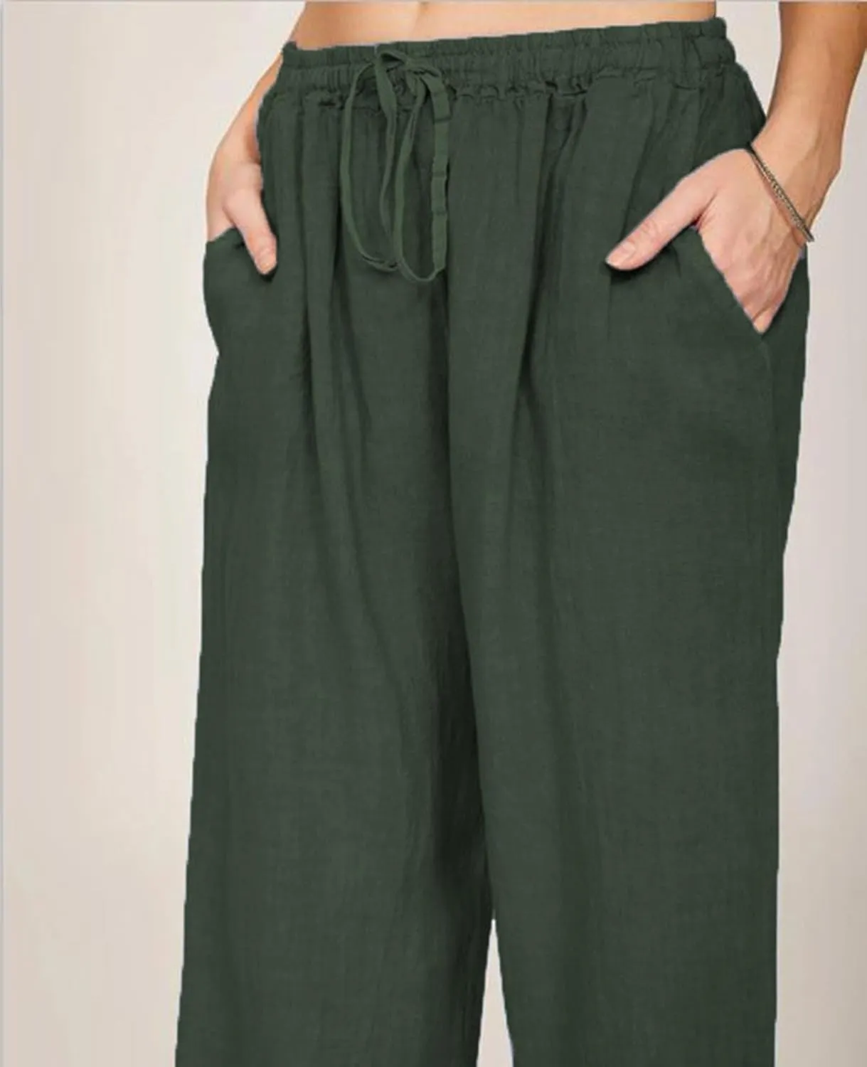 MINTLIMIT Women Linen Palazzo Pants Summer High Waist Beach Lounge Pant Casual Wide Leg Trousers with Pockets