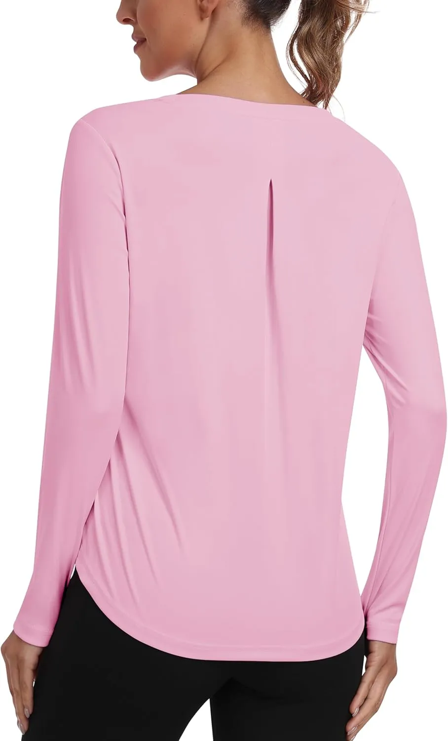 MoFiz Women's UPF 50  Sun Protection Long Sleeve Shirts for Hiking Running Athletic Quick Dry Loose Fit Workout Tops