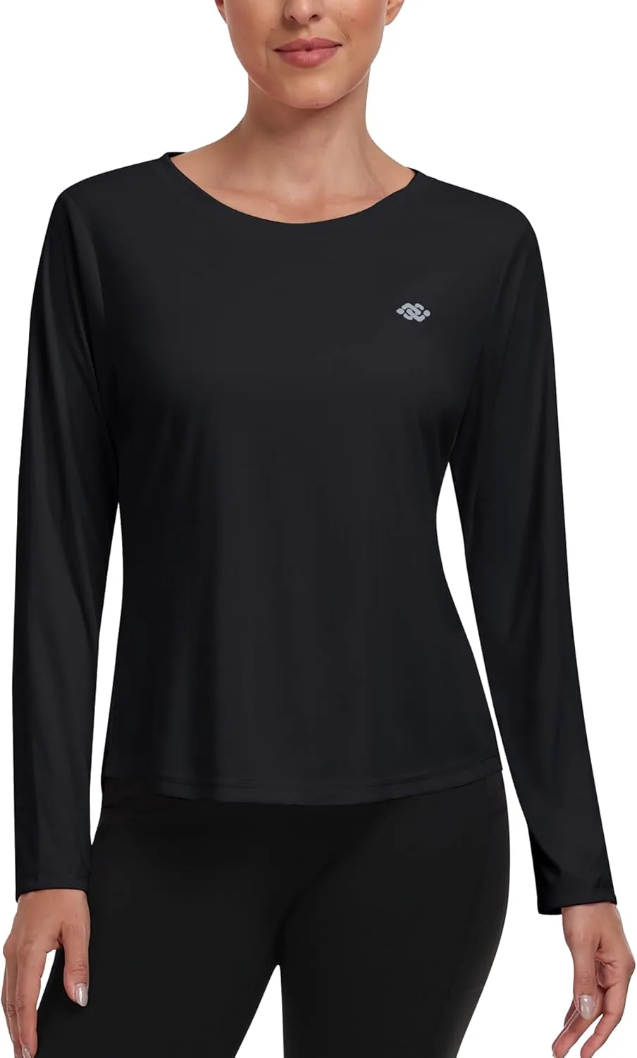 MoFiz Women's UPF 50  Sun Protection Long Sleeve Shirts for Hiking Running Athletic Quick Dry Loose Fit Workout Tops