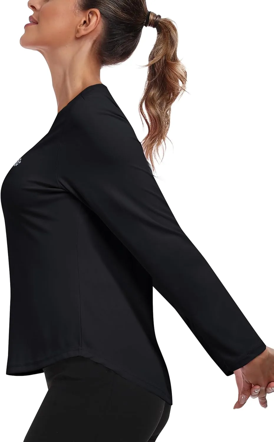 MoFiz Women's UPF 50  Sun Protection Long Sleeve Shirts for Hiking Running Athletic Quick Dry Loose Fit Workout Tops