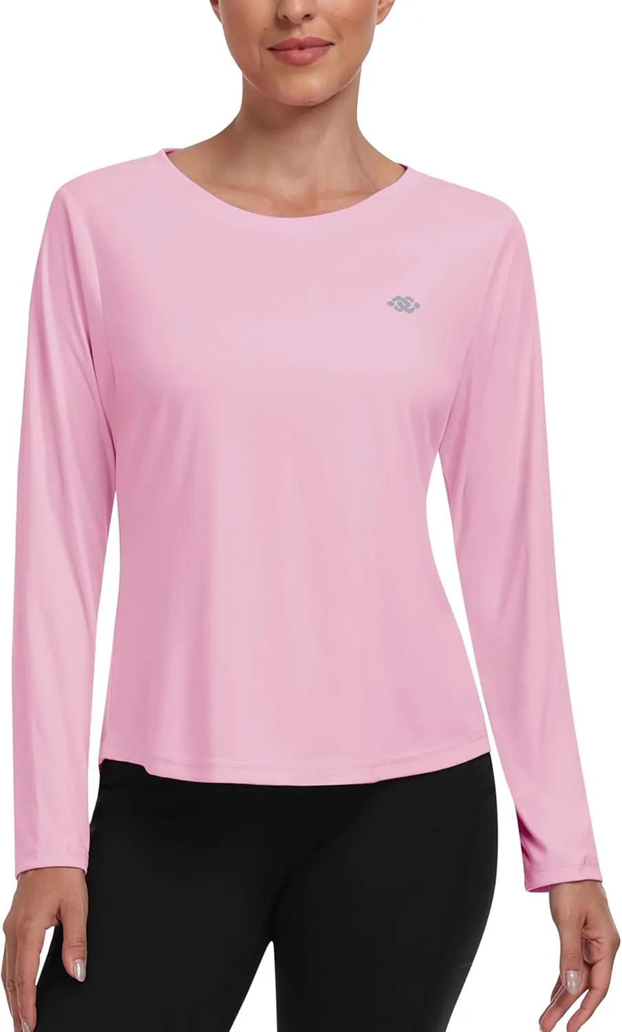 MoFiz Women's UPF 50  Sun Protection Long Sleeve Shirts for Hiking Running Athletic Quick Dry Loose Fit Workout Tops