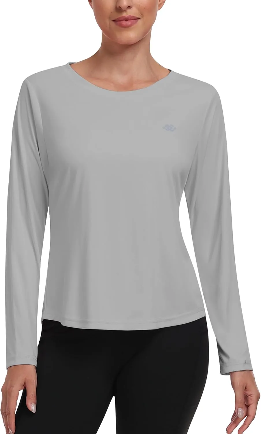 MoFiz Women's UPF 50  Sun Protection Long Sleeve Shirts for Hiking Running Athletic Quick Dry Loose Fit Workout Tops